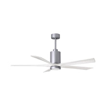 Load image into Gallery viewer, Patricia 5 Indoor / Outdoor LED Ceiling Fan in Brushed Nickel/Matte White (60-Inch).
