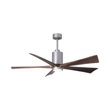 Load image into Gallery viewer, Patricia 5 Indoor / Outdoor LED Ceiling Fan in Brushed Nickel/Walnut (60-Inch).
