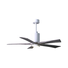Load image into Gallery viewer, Patricia 5 Indoor / Outdoor LED Ceiling Fan in Gloss White/Barnwood (52-Inch).
