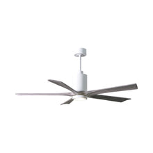 Load image into Gallery viewer, Patricia 5 Indoor / Outdoor LED Ceiling Fan in Gloss White/Barnwood (60-Inch).
