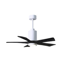 Load image into Gallery viewer, Patricia 5 Indoor / Outdoor LED Ceiling Fan in Gloss White/Matte Black (42-Inch).
