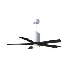 Load image into Gallery viewer, Patricia 5 Indoor / Outdoor LED Ceiling Fan in Gloss White/Matte Black (52-Inch).
