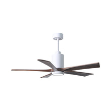 Load image into Gallery viewer, Patricia 5 Indoor / Outdoor LED Ceiling Fan in Gloss White/Walnut (52-Inch).
