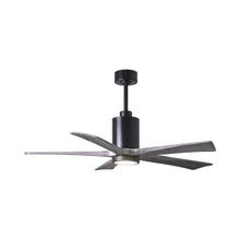 Load image into Gallery viewer, Patricia 5 Indoor / Outdoor LED Ceiling Fan in Matte Black/Barnwood (52-Inch).
