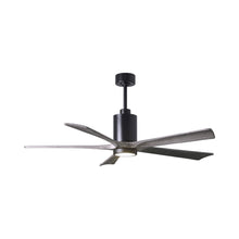 Load image into Gallery viewer, Patricia 5 Indoor / Outdoor LED Ceiling Fan in Matte Black/Barnwood (60-Inch).
