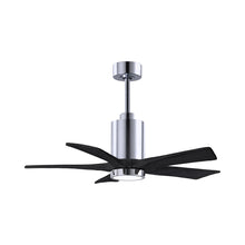 Load image into Gallery viewer, Patricia 5 Indoor / Outdoor LED Ceiling Fan in Polished Chrome/Matte Black (42-Inch).
