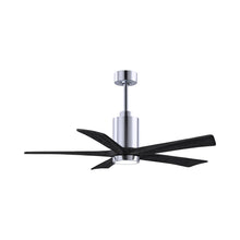Load image into Gallery viewer, Patricia 5 Indoor / Outdoor LED Ceiling Fan in Polished Chrome/Matte Black (52-Inch).
