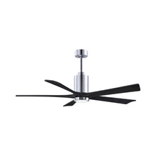 Load image into Gallery viewer, Patricia 5 Indoor / Outdoor LED Ceiling Fan in Polished Chrome/Matte Black (60-Inch).
