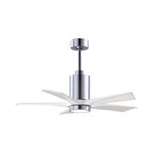 Load image into Gallery viewer, Patricia 5 Indoor / Outdoor LED Ceiling Fan in Polished Chrome/Matte White (42-Inch).
