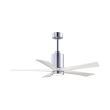 Load image into Gallery viewer, Patricia 5 Indoor / Outdoor LED Ceiling Fan in Polished Chrome/Matte White (52-Inch).
