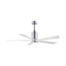 Load image into Gallery viewer, Patricia 5 Indoor / Outdoor LED Ceiling Fan in Polished Chrome/Matte White (60-Inch).
