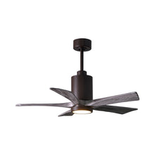 Load image into Gallery viewer, Patricia 5 Indoor / Outdoor LED Ceiling Fan in Textured Bronze/Barnwood (42-Inch).
