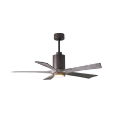Load image into Gallery viewer, Patricia 5 Indoor / Outdoor LED Ceiling Fan in Textured Bronze/Barnwood (52-Inch).
