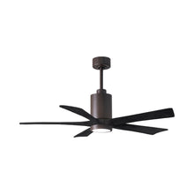 Load image into Gallery viewer, Patricia 5 Indoor / Outdoor LED Ceiling Fan in Textured Bronze/Matte Black (52-Inch).
