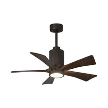 Load image into Gallery viewer, Patricia 5 Indoor / Outdoor LED Ceiling Fan in Textured Bronze/Walnut (42-Inch).
