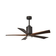 Load image into Gallery viewer, Patricia 5 Indoor / Outdoor LED Ceiling Fan in Textured Bronze/Walnut (52-Inch).
