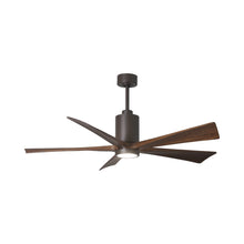 Load image into Gallery viewer, Patricia 5 Indoor / Outdoor LED Ceiling Fan in Textured Bronze/Walnut (60-Inch).
