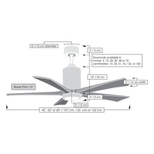 Load image into Gallery viewer, Patricia 5 Indoor / Outdoor LED Ceiling Fan - line drawing.
