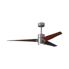 Load image into Gallery viewer, Super Janet LED Ceiling Fan in Brushed Nickel/Walnut (60-Inch).
