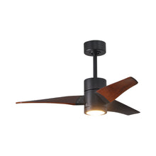 Load image into Gallery viewer, Super Janet LED Ceiling Fan in Matte Black/Walnut (42-Inch).
