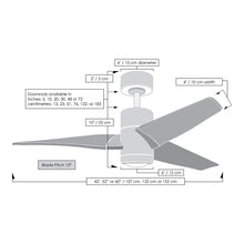Load image into Gallery viewer, Super Janet LED Ceiling Fan - line drawing.
