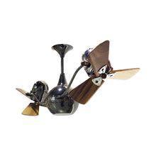 Load image into Gallery viewer, Vent-Bettina Ceiling Fan in Black Nickel/Solid Mahogany Wood.

