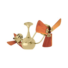 Load image into Gallery viewer, Vent-Bettina Ceiling Fan in Brushed Brass/Solid Mahogany Wood.
