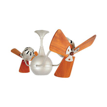 Load image into Gallery viewer, Vent-Bettina Ceiling Fan in Brushed Nickel/Solid Mahogany Wood.
