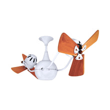 Load image into Gallery viewer, Vent-Bettina Ceiling Fan in Gloss White/Solid Mahogany Wood.
