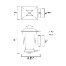 Load image into Gallery viewer, Aberdeen Outdoor Wall Light - line drawing.
