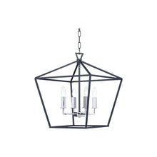 Load image into Gallery viewer, Abode Chandelier in Textured Black/Polished Nickel (Medium).

