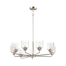 Load image into Gallery viewer, Acadia Chandelier in Satin Nickel (8-Light).
