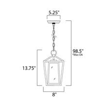 Load image into Gallery viewer, Artisan Outdoor Pendant Light - line drawing.
