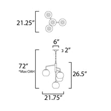 Load image into Gallery viewer, Branch Multi Light Pendant Light - line drawing.
