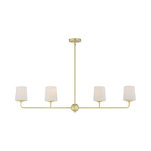 Load image into Gallery viewer, Bristol Linear Pendant Light in Satin Brass.
