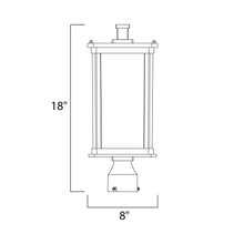 Load image into Gallery viewer, Bungalow Outdoor Post Light - line drawing.
