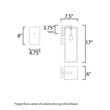 Load image into Gallery viewer, Catalina Outdoor Wall Light - line drawing.
