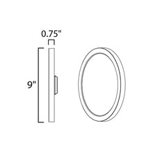 Load image into Gallery viewer, Chip LED Flush Mount Ceiling Light - line drawing.
