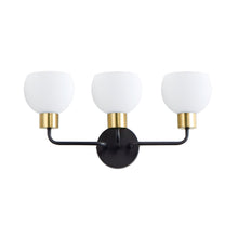Load image into Gallery viewer, Coraline Bath Vanity Light in Bronze/Satin Brass (3-Light).
