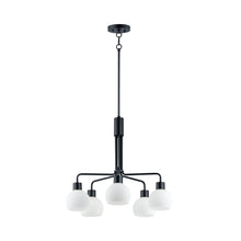 Load image into Gallery viewer, Coraline Chandelier in Black (5-Light).
