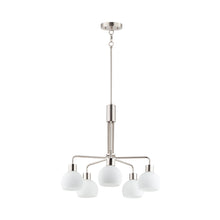 Load image into Gallery viewer, Coraline Chandelier in Satin Nickel (5-Light).
