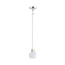 Load image into Gallery viewer, Coraline Mini Pendant Light in Satin Nickel.
