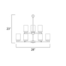 Load image into Gallery viewer, Corona Multi Tier Chandelier - line drawing.
