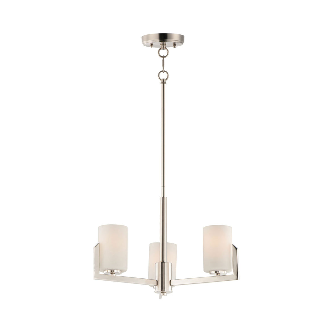 Dart Chandelier in Satin Nickel (3-Light).