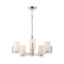 Load image into Gallery viewer, Dart Chandelier in Satin Nickel (5-Light).
