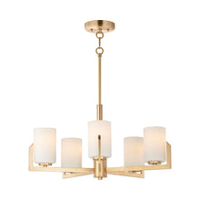 Load image into Gallery viewer, Dart Chandelier in Satin Brass (5-Light).
