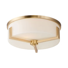 Load image into Gallery viewer, Dart Flush Mount Ceiling Light in Satin Brass.
