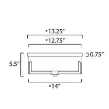 Load image into Gallery viewer, Dart Flush Mount Ceiling Light- line drawing.
