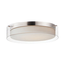 Load image into Gallery viewer, Duo Glass LED Flush Mount Ceiling Light in Satin Nickel (Small).
