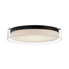 Load image into Gallery viewer, Duo Glass LED Flush Mount Ceiling Light in Black (Large).
